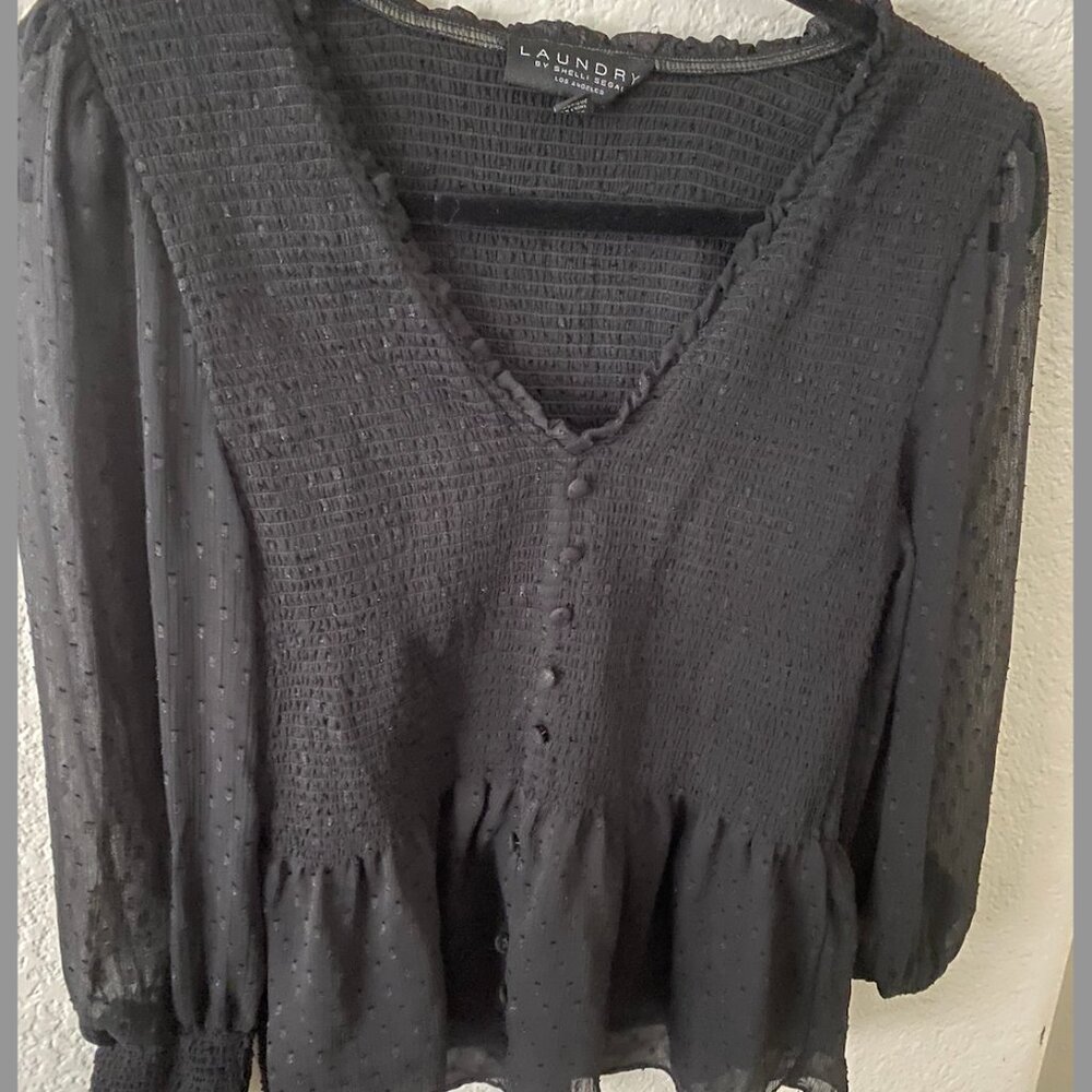 laundry black blouse